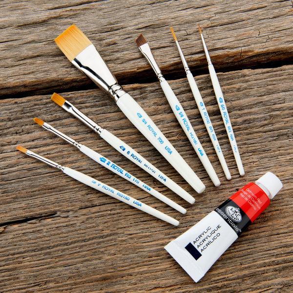 Royal And Langnickel RSET-RG7S | Royal Gold™ 7pc Golden Taklon Variety Short Handle Brush Set