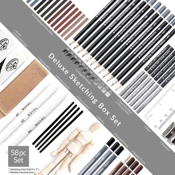 Royal And Langnickel RSET-SKET2000 | Essentials™ 58pc Sketching Travel Art Set