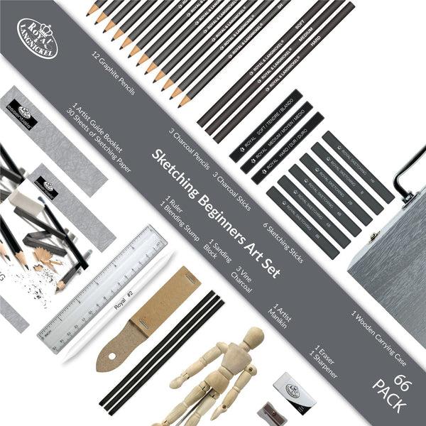 Royal And Langnickel RSET-SKET3000 | Essentials™ 66pc Sketching Beginners Travel Art Set