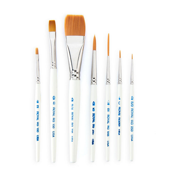 Royal And Langnickel RSET-TK7S | Royal Gold™ 7pc Assorted Short Handle Brush Set
