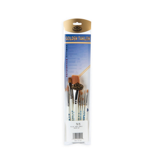 royal and langnickel RSET-TK7S | Royal Gold™ 7pc Assorted Short Handle Brush Set