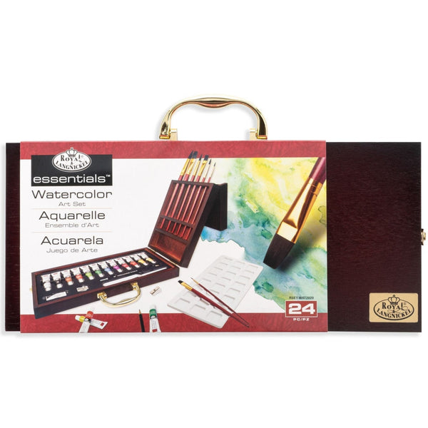 royal and langnickel RSET-WAT2020 | Essentials™ 24pc Watercolor Painting Long Handle Travel Art Set