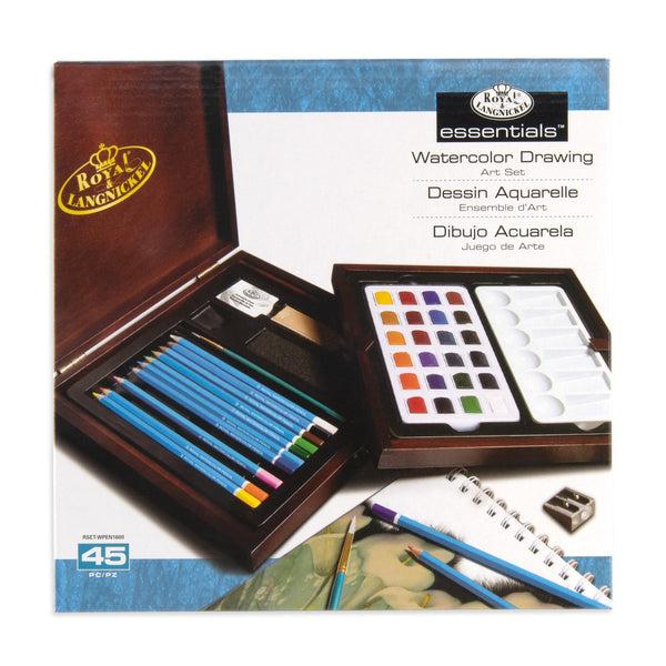 royal and langnickel RSET-WPEN1600 | Essentials™ 45pc Watercolor Drawing Travel Art Set