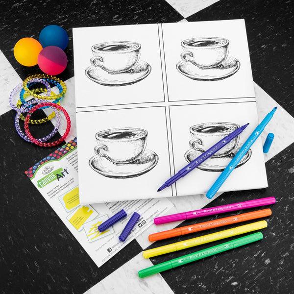 Royal And Langnickel RTN-268 | Canvas Art™ 8pc Double-Tipped Markers "Teacups" Art Set
