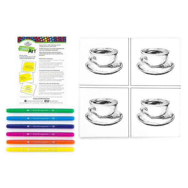 Royal And Langnickel RTN-268 | Canvas Art™ 8pc Double-Tipped Markers "Teacups" Art Set