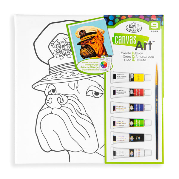 royal and langnickel RTN-270 | Canvas Art™ 9pc Acrylic Painting "Captain Dog" Art Set