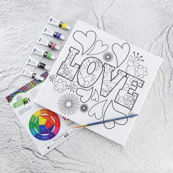 Royal And Langnickel RTN-271 | Canvas Art™ 9pc Acrylic Painting "Love" Art Set