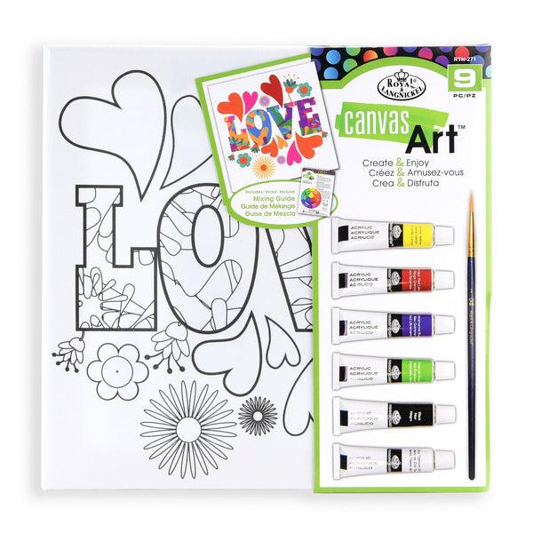 royal and langnickel RTN-271 | Canvas Art™ 9pc Acrylic Painting "Love" Art Set
