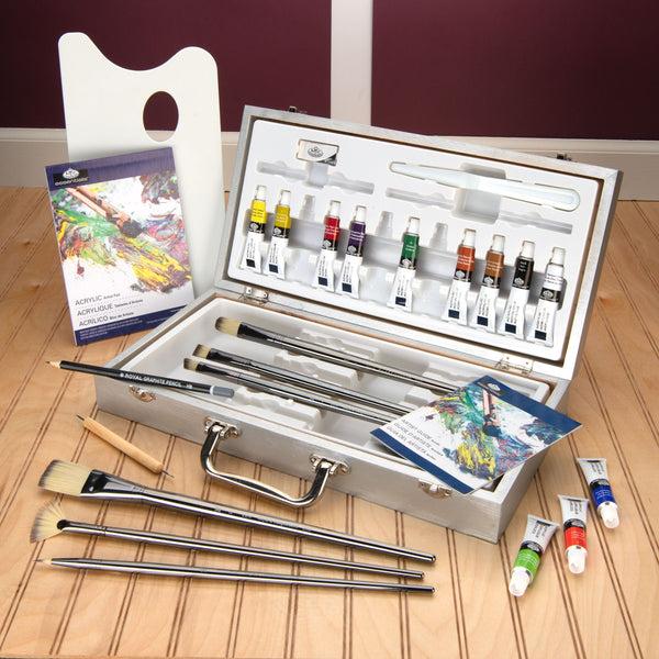 Royal And Langnickel RZEN-ACR5301 | Essentials™ 26pc Acrylic Paint Zen Brush Travel Art Set