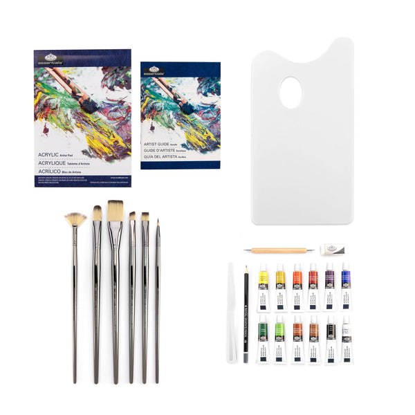 Royal And Langnickel RZEN-ACR5301 | Essentials™ 26pc Acrylic Paint Zen Brush Travel Art Set