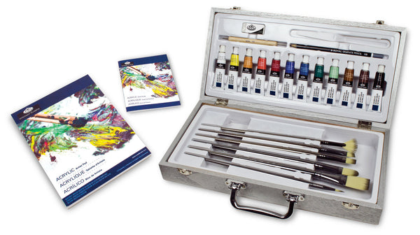 royal and langnickel RZEN-ACR5301 | Essentials™ 26pc Acrylic Paint Zen Brush Travel Art Set