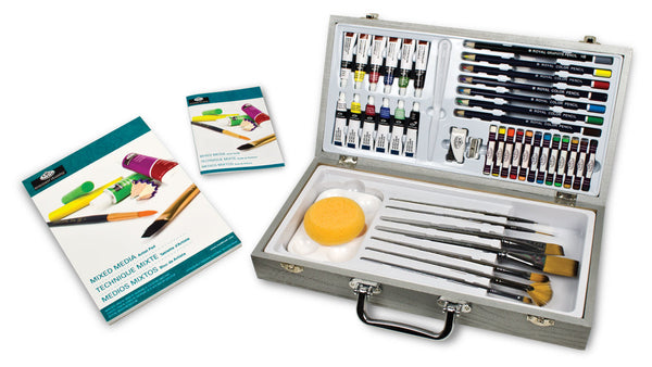 royal and langnickel RZEN-MMS7301 | Essentials™ 53pc Mixed Media Standard Handle Zen Brush Travel Art Set