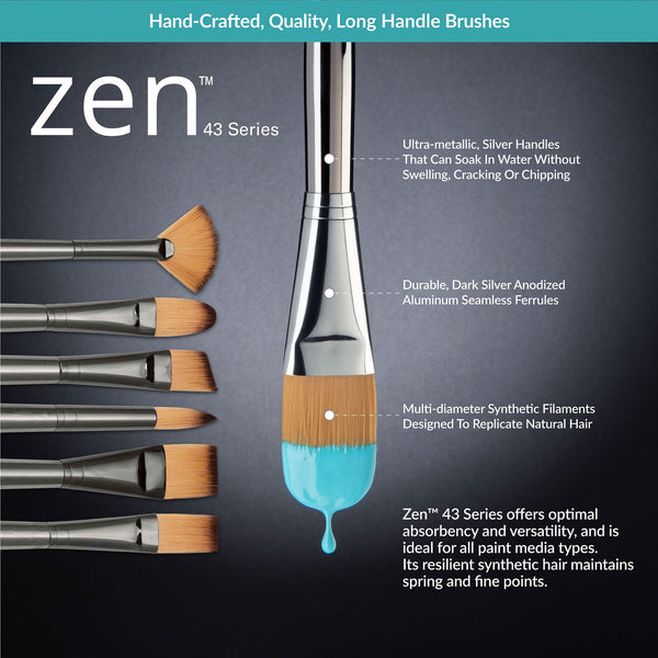 Royal And Langnickel RZEN-SET432-ZP | Zen™ 43 Series 5pc Long Handle Variety Brush Set