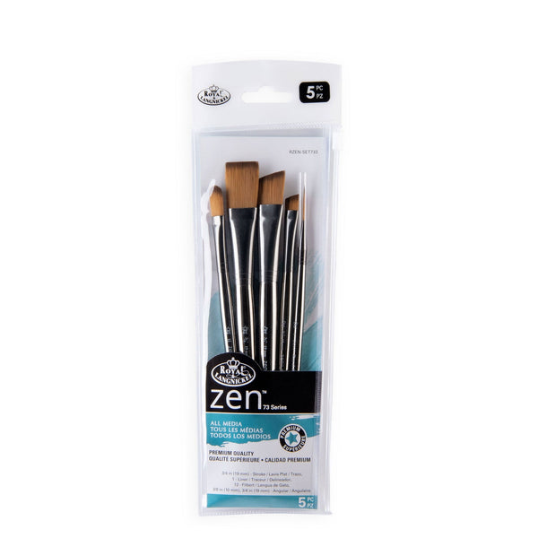 Royal And Langnickel RZEN-SET733-ZP | Zen™ 73 Series 5pc Standard Handle Variety Brush Set