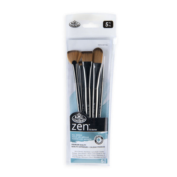 Royal And Langnickel RZEN-SET736-ZP | Zen™ 73 Series 5pc Standard Handle Variety Brush Set