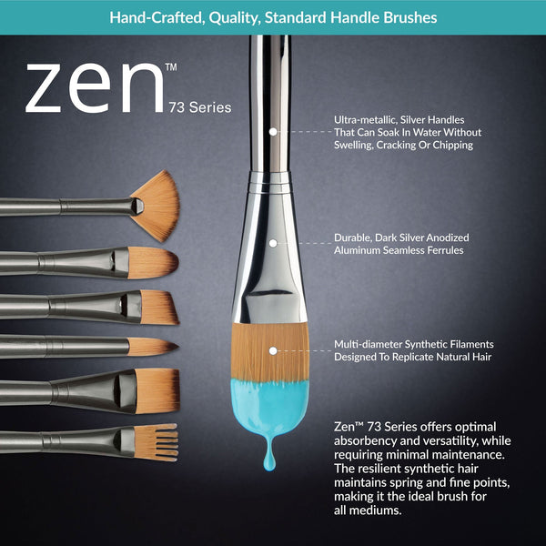 Royal And Langnickel RZEN-SET736-ZP | Zen™ 73 Series 5pc Standard Handle Variety Brush Set