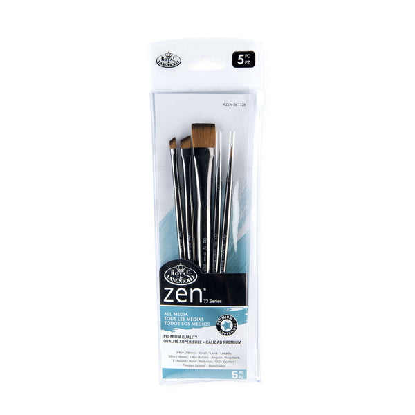 Royal And Langnickel RZEN-SET739-ZP | Zen™ 73 Series 5pc Standard Handle Variety Brush Set