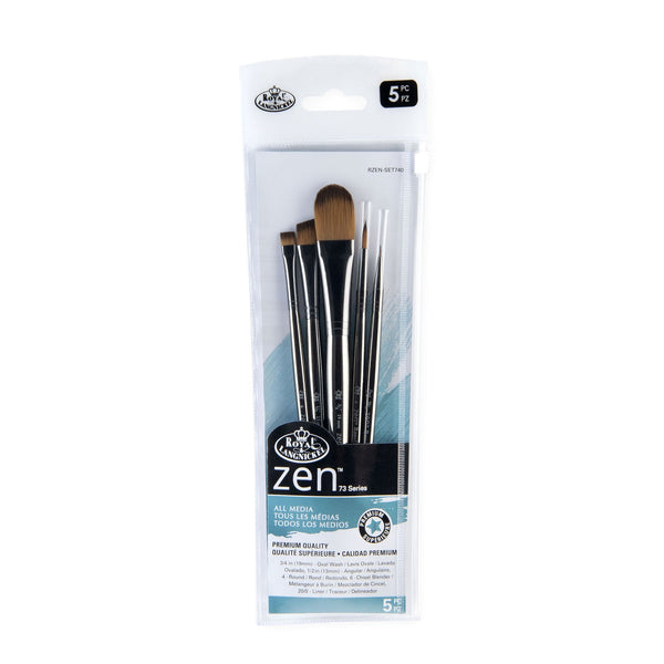 Royal And Langnickel RZEN-SET740-ZP | Zen™ 73 Series 5pc Standard Handle Variety Brush Set