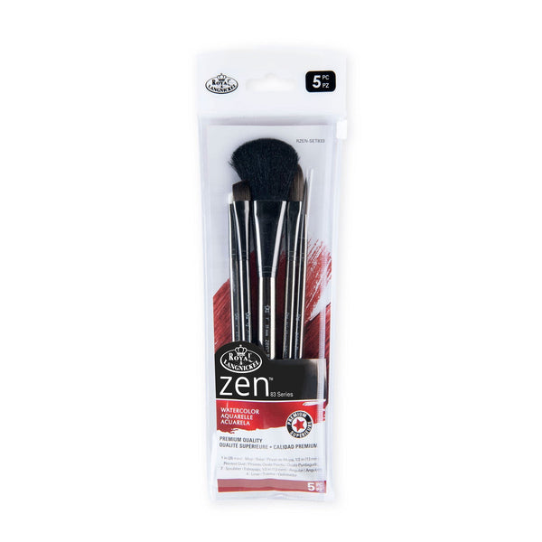Royal And Langnickel RZEN-SET833-ZP | Zen™ 83 Series 5pc Standard Handle Variety Brush Set