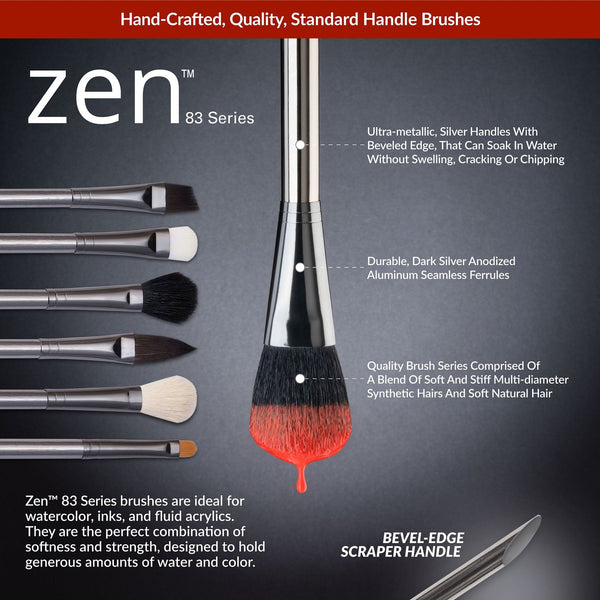 Royal And Langnickel RZEN-SET834-ZP | Zen™ 83 Series 5pc Standard Handle Variety Brush Set
