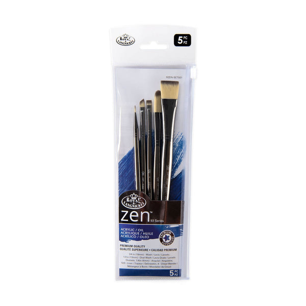 Royal And Langnickel RZEN-SET931-ZP | Zen™ 93 Series 5pc Standard Handle Variety Brush Set