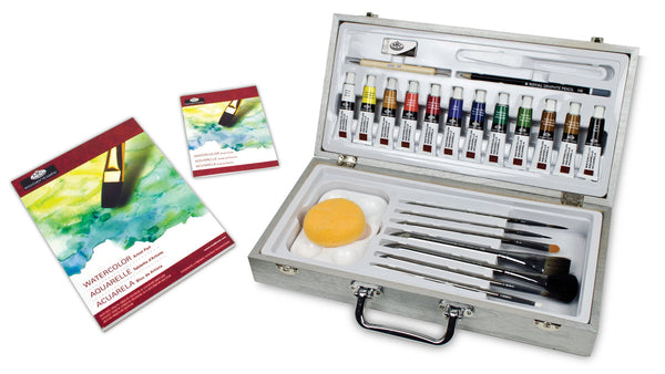 Royal And Langnickel RZEN-WAT8301 | Essentials™ 29pc Watercolor Paint Zen Brush Travel Art Set