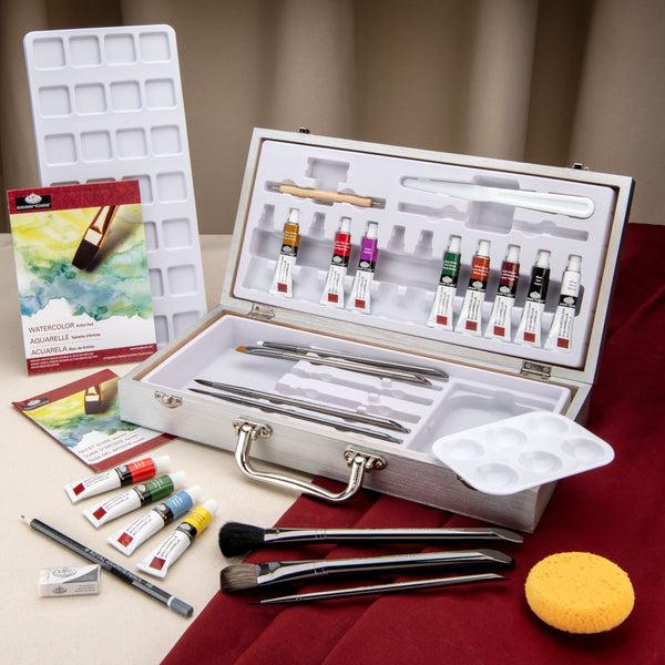 Royal And Langnickel RZEN-WAT8301 | Essentials™ 29pc Watercolor Paint Zen Brush Travel Art Set