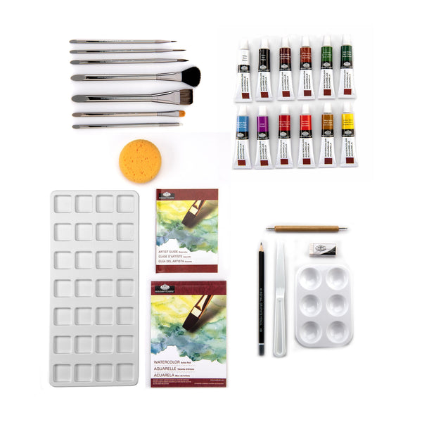 Royal And Langnickel RZEN-WAT8301 | Essentials™ 29pc Watercolor Paint Zen Brush Travel Art Set