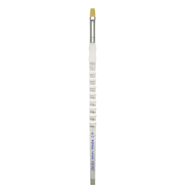 Royal And Langnickel SG152 Series | Soft-Grip™ Long Handle Gold Taklon Shader Brush