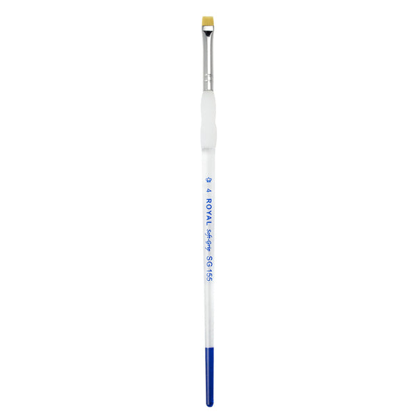 Royal And Langnickel SG155 Series | Soft-Grip™ Standard Handle Gold Taklon Short Shader Brush