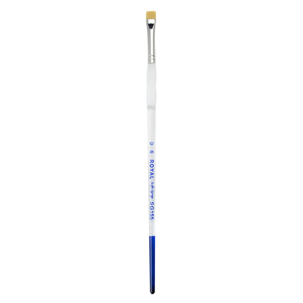 Royal And Langnickel SG155 Series | Soft-Grip™ Standard Handle Gold Taklon Short Shader Brush