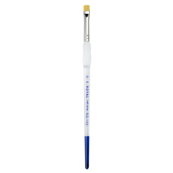 Royal And Langnickel SG155 Series | Soft-Grip™ Standard Handle Gold Taklon Short Shader Brush