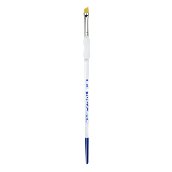 Royal And Langnickel SG160 Series | Soft-Grip™ Standard Handle Gold Taklon Angular Brush