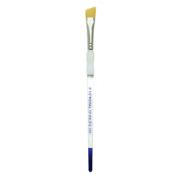 Royal And Langnickel SG160 Series | Soft-Grip™ Standard Handle Gold Taklon Angular Brush