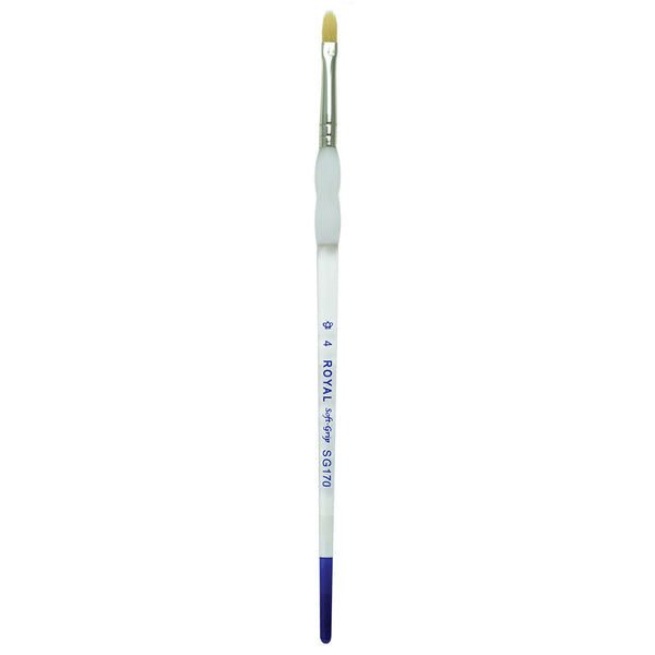 Royal And Langnickel SG170 Series | Soft-Grip™ Standard Handle Gold Taklon Filbert Brush