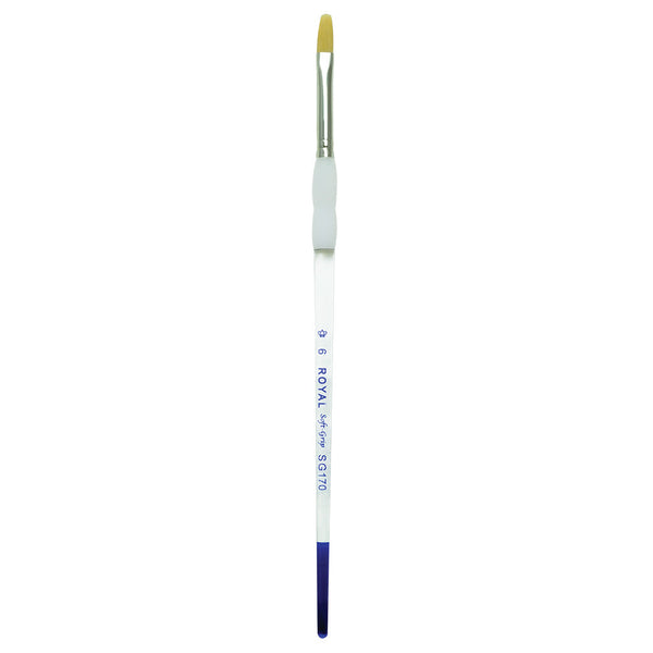 Royal And Langnickel SG170 Series | Soft-Grip™ Standard Handle Gold Taklon Filbert Brush