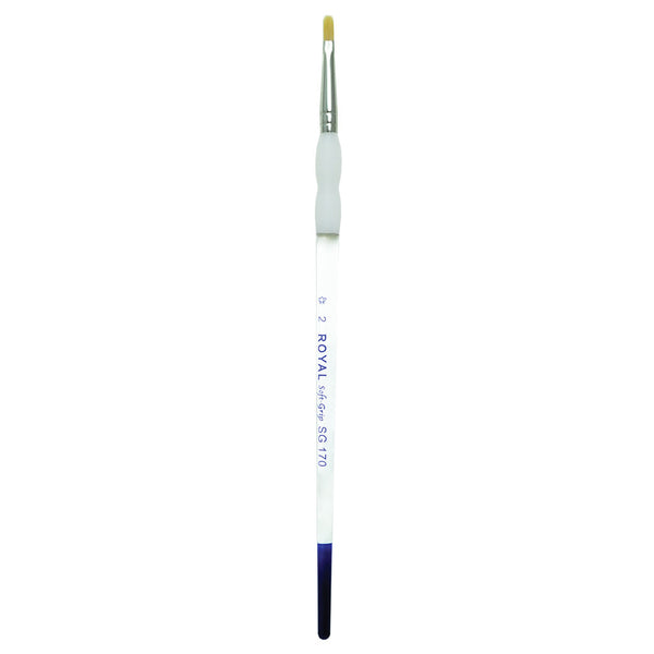 royal and langnickel SG170 Series | Soft-Grip™ Standard Handle Gold Taklon Filbert Brush