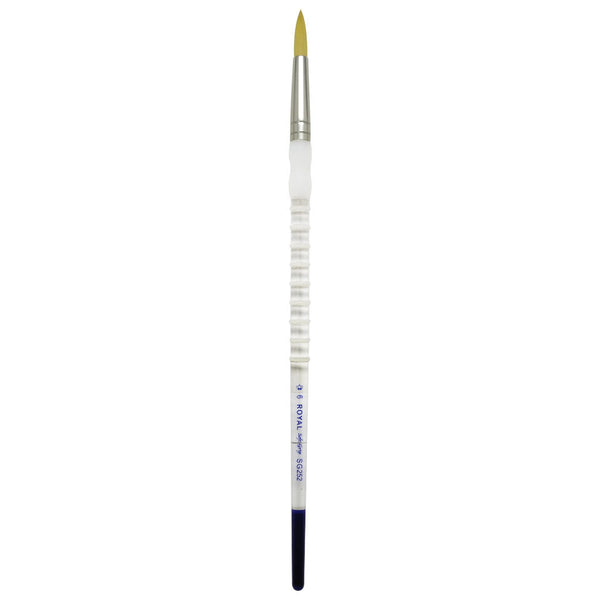 Royal And Langnickel SG252 Series | Soft-Grip™ Long Handle Gold Taklon Round Brush