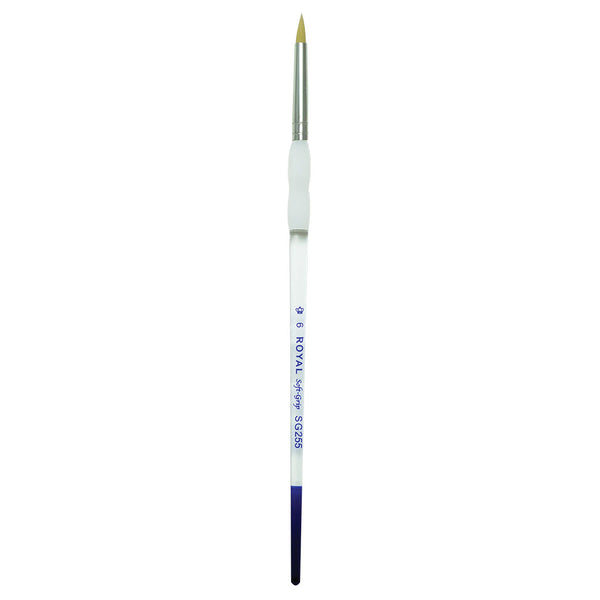 Royal And Langnickel SG255 Series | Soft-Grip™ Standard Handle Gold Taklon Short Round Brush