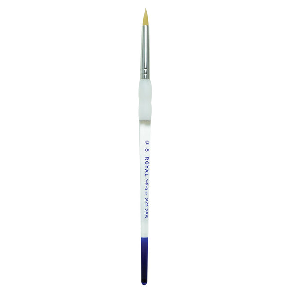 Royal And Langnickel SG255 Series | Soft-Grip™ Standard Handle Gold Taklon Short Round Brush