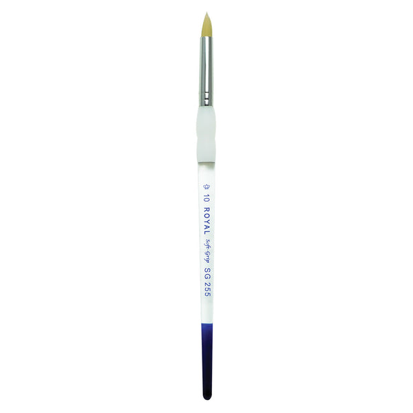 Royal And Langnickel SG255 Series | Soft-Grip™ Standard Handle Gold Taklon Short Round Brush