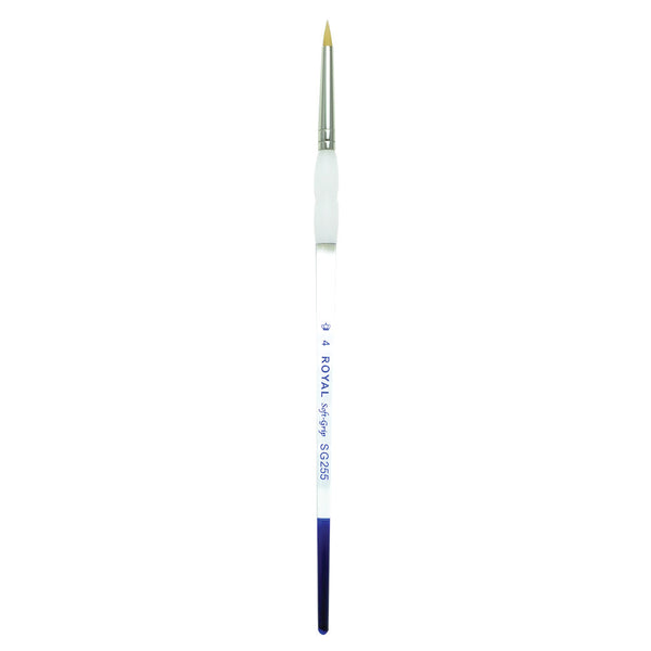 royal and langnickel SG255 Series | Soft-Grip™ Standard Handle Gold Taklon Short Round Brush