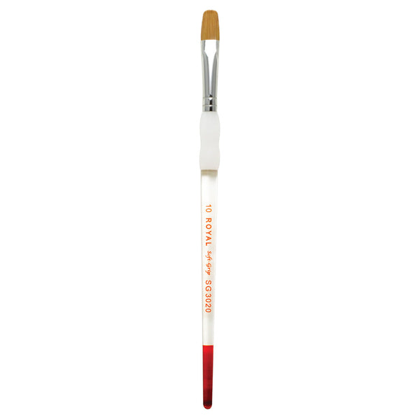 Royal And Langnickel SG3020 Series | Soft-Grip™ Standard Handle Gold Taklon Filbert Brush