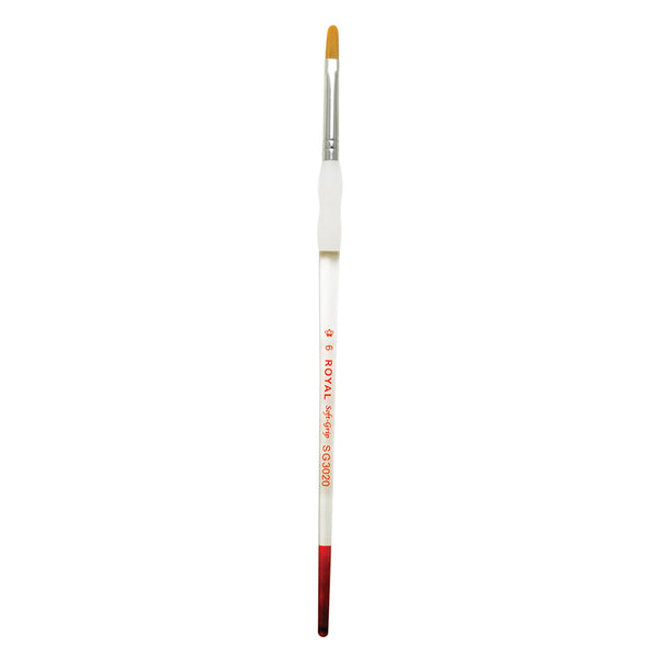 royal and langnickel SG3020 Series | Soft-Grip™ Standard Handle Gold Taklon Filbert Brush