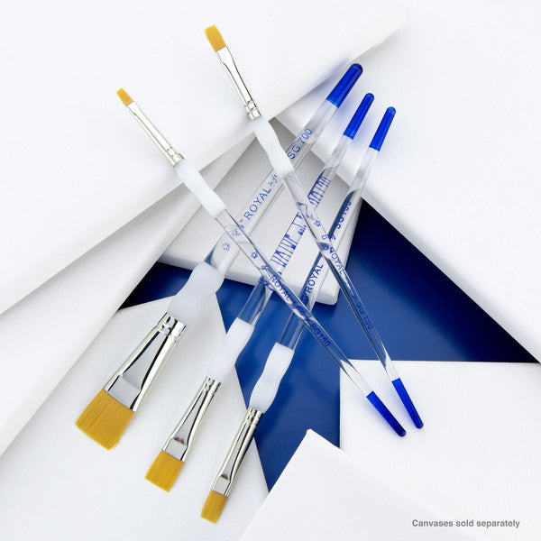 Royal And Langnickel SG304 | Soft-Grip™ 5pc Golden Taklon Shader/Wash Brush Set