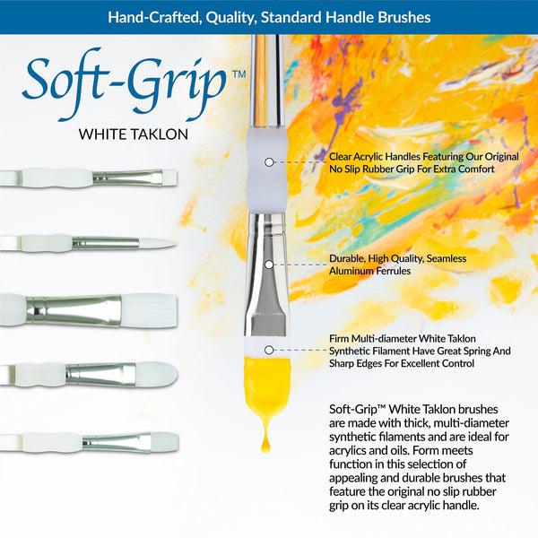 Royal And Langnickel SG305 | Soft-Grip™ 5pc White Taklon Variety Brush Set