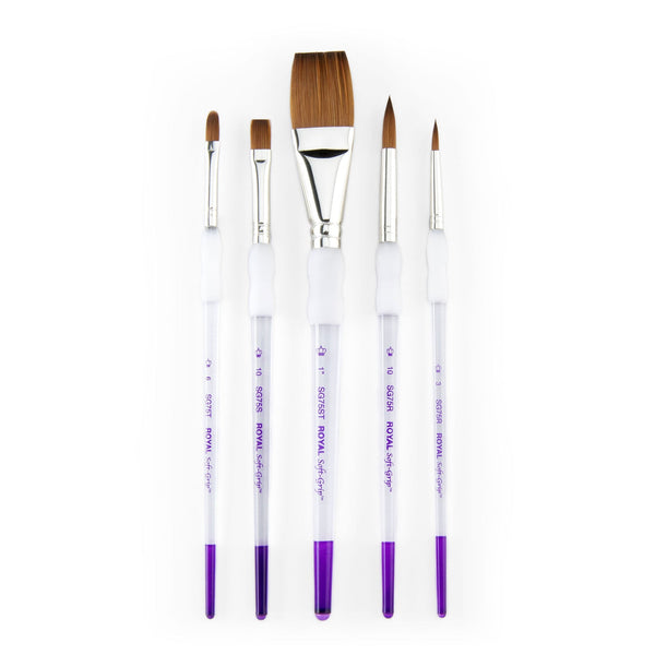 Royal And Langnickel SG311 | Soft-Grip™ 5pc Synthetic Sable Variety Brush Set