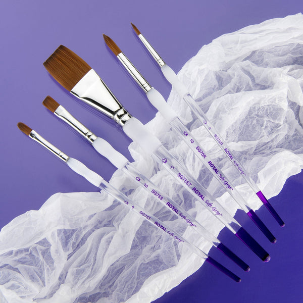 Royal And Langnickel SG311 | Soft-Grip™ 5pc Synthetic Sable Variety Brush Set