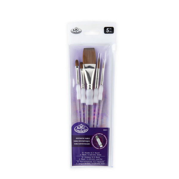 royal and langnickel SG311 | Soft-Grip™ 5pc Synthetic Sable Variety Brush Set