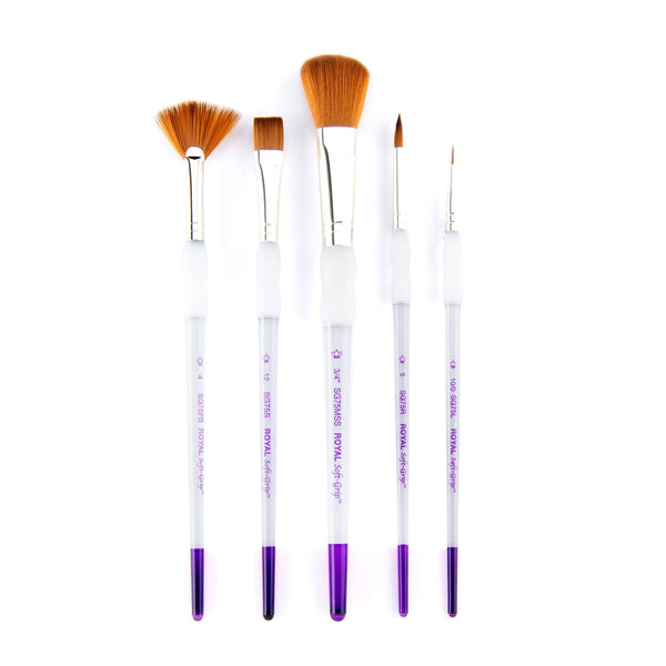 Royal And Langnickel SG316 | Soft-Grip™ 5pc Synthetic Sable Variety Brush Set